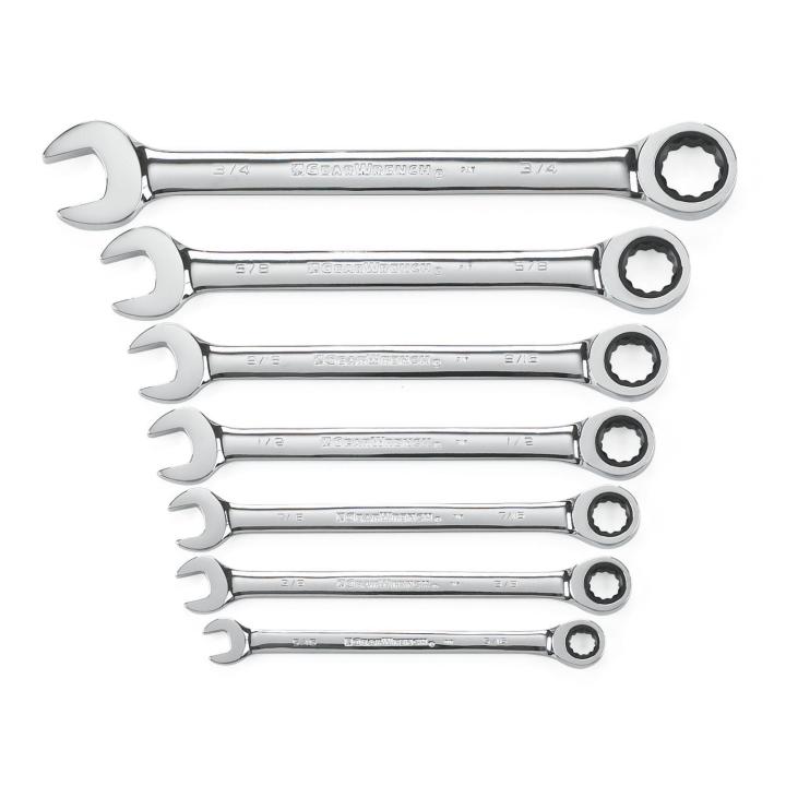 Image of 7 Pc. 12 Point SAE Combination Ratcheting Wrench Set  - GearWrench