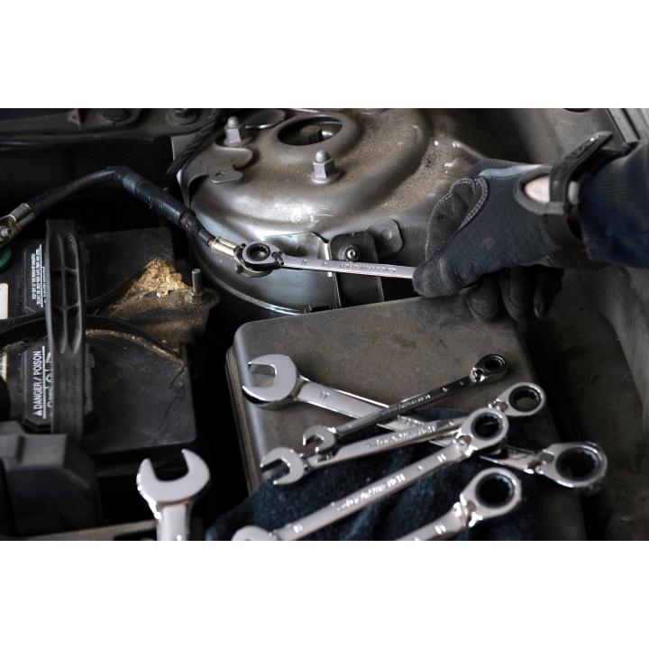 Image of 8 Pc. 72-Tooth 12 Point Metric Reversible Combination Ratcheting Wrench Set - GW