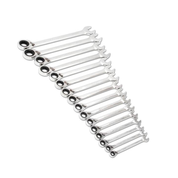 Image of 16 Pc. 12 Point Metric Reversible Combination Ratcheting Wrench Set  - GearWrench