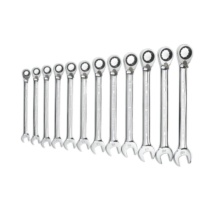 Image of 12 Pc. 12 Point Metric Reversible Combination Ratcheting Wrench Set  - GearWrench