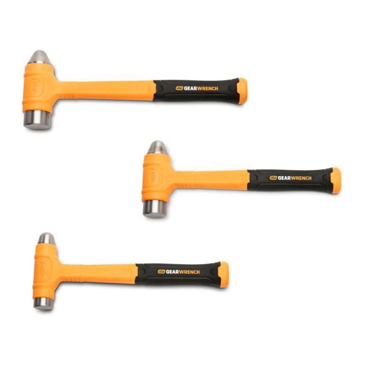 Image of the GEARWRENCH GWH3PCDBBP set showing all the hammers in the set