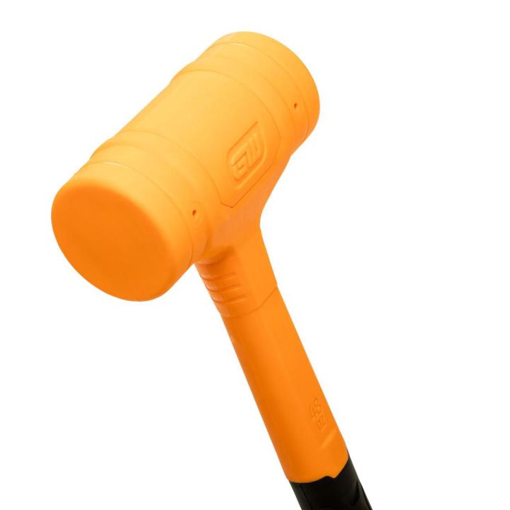 Image of the GEARWRENCH 48 oz. Dead Blow Hammer showing the molten colored hammer head up close
