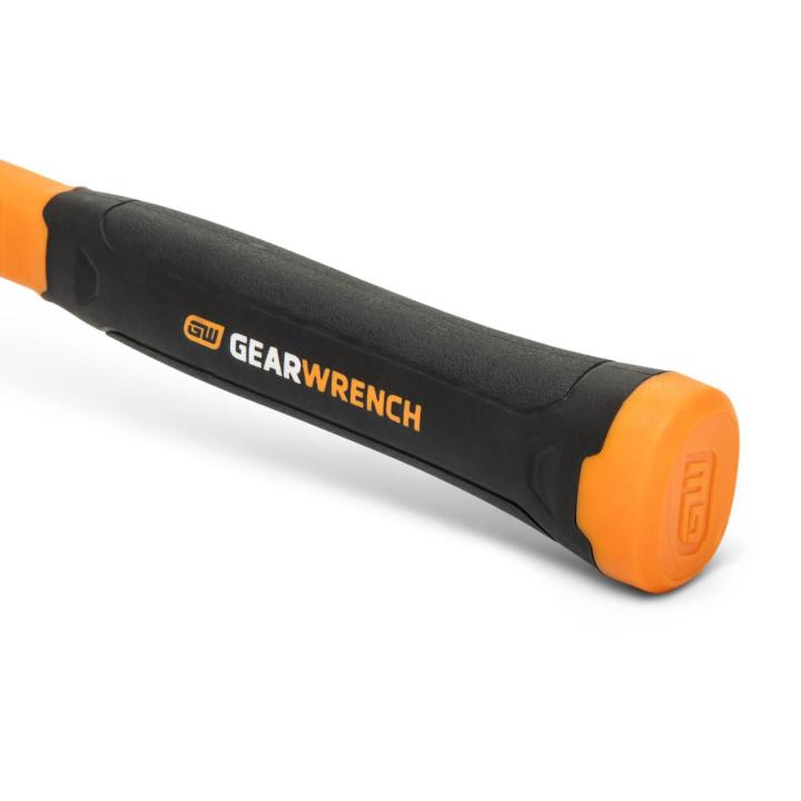 Image of the black and molten colored 16 oz. Dead Blow Ball Pein Hammer handle on a white background