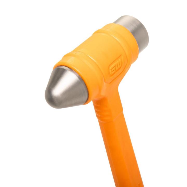 Image of the GEARWRENCH  32 oz. Dead Blow Ball Pein Hammer showing the molten colored hammer head up close