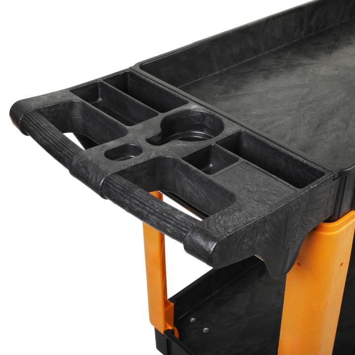 Image of the GWPSCS Heavy Duty Utility Cart on white background showing a close up view of the cart handle