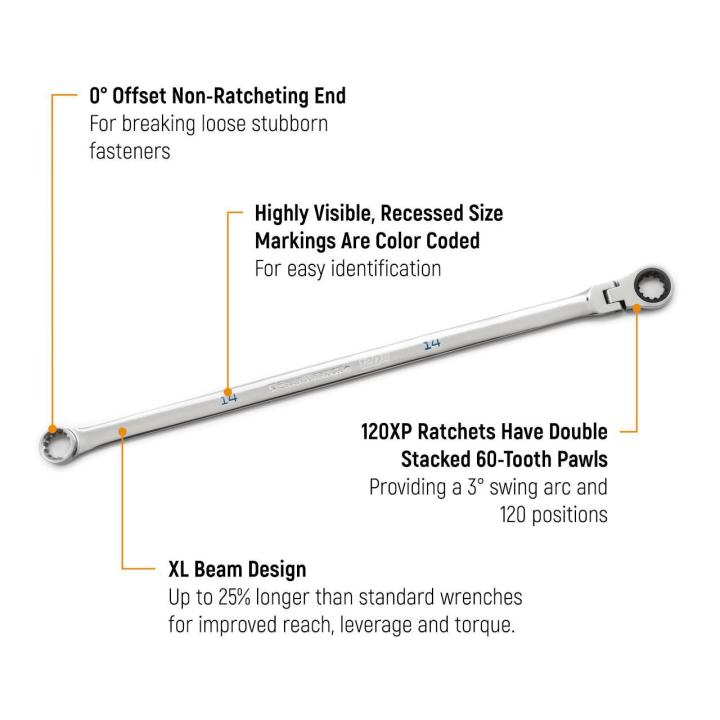 13mm Metric Universal Spline XL GearBox™ Flex Head Ratcheting