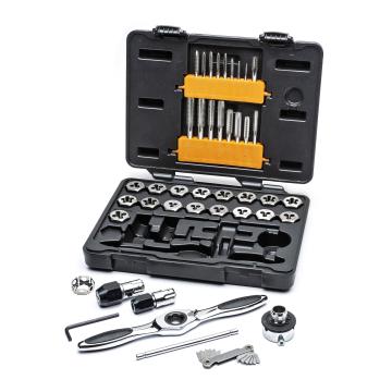 Image of 42 Pc. SAE Medium Ratcheting Tap and Die Drive Tool Set - GearWrench