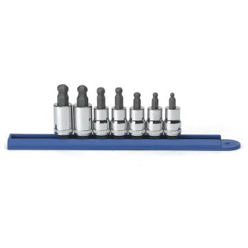 Image of 7 Pc. 3/8" Drive Metric Hex Ball End Bit Socket Set - GearWrench