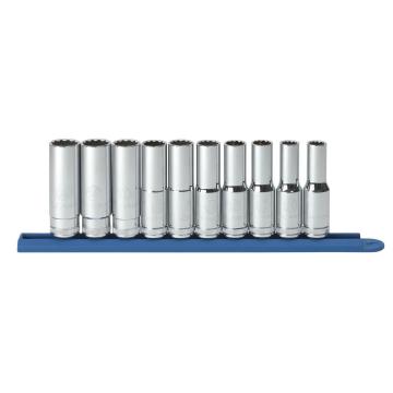 Image of 10 Pc. 1/2" Drive 12 Point Metric Deep Socket Set - GearWrench