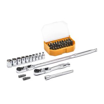 Image of 45 Pc. 1/4" Drive 72-Tooth Slim Head Ratchet Set - GearWrench