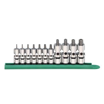 Image of 11 Pc. 1/4" and 3/8" Drive Universal Stubby Tamper Proof Torx® Bit Socket Set - GearWrench