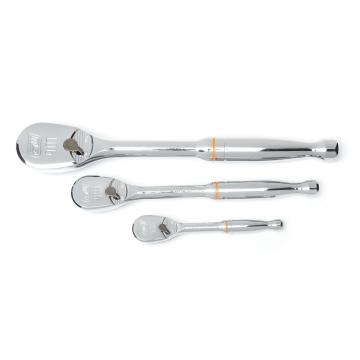 Image of 3 Pc. 1/4", 3/8", and 1/2" Drive 90-Tooth Ratchet Set - GearWrench