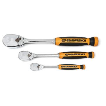 Image of 3 Pc. 1/4", 3/8" and 1/2" Drive 90-Tooth Dual Material Ratchet Set - GearWrench