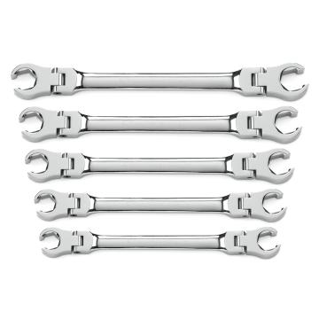 Image of 5 Pc. SAE Flex Flare Nut Wrench Set  - GearWrench