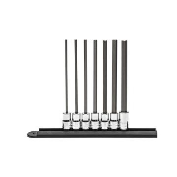 Image of 7 Pc. 3/8" Drive Long Length SAE Hex Bit Socket Set - GearWrench