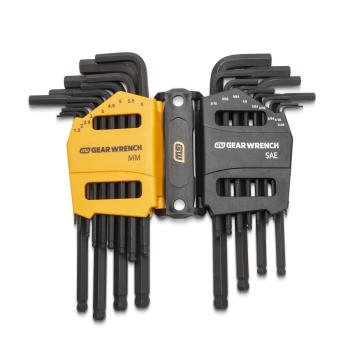 Image of 26-Key SAE/Metric Ball End Long Arm Hex Key Set - GW