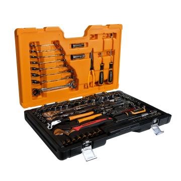 Image of 107 Pc. Metric & SAE 1/4” 3/8” & 1/2” Drive Socket & Tool Set