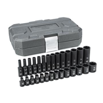 Image of 28 Pc. 1/4" Drive 6 Point Metric Std/Deep Impact Socket Set - GearWrench