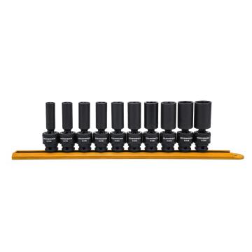 Image of 10 Pc. 3/8" Drive 6 Point Metric Deep Universal Impact Socket Set - GearWrench