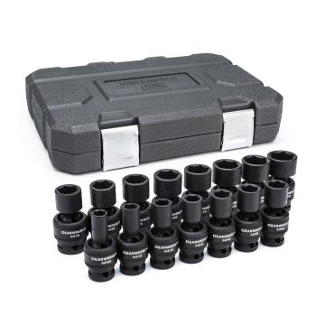 Image of 15 Pc. 1/2" Drive 6 Point Metric Universal Impact Socket Set -GearWrench