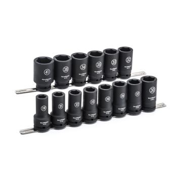 Image of 14 Pc. 3/4" Drive 6 Point Metric Deep Impact Socket Set - GearWrench