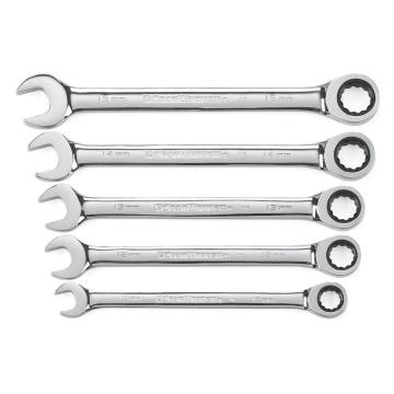Image of 5 Pc. 12 Point Metric Combination Ratcheting Wrench Set  - GearWrench