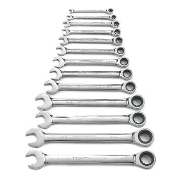 Image of 13 Pc. 72-Tooth 12 Point SAE Combination Ratcheting Wrench Set - GW