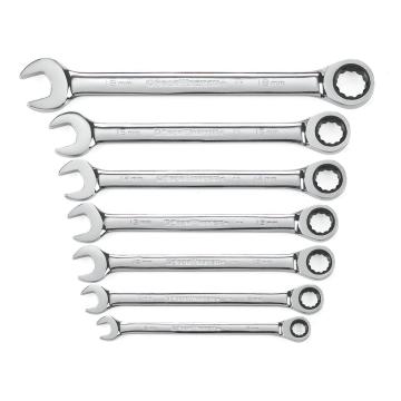 Image of 7 Pc. 12 Point Metric Combination Ratcheting Wrench Set  - GearWrench