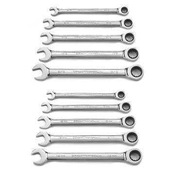Image of 10 Pc. 72-Tooth 12 Point Ratcheting Combination Metric/SAE Wrench Set  - GearWrench