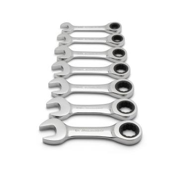 Image of 7 Pc. 12 Point SAE Stubby Combination Ratcheting Wrench Set  - GearWrench