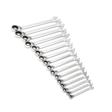 Image of 16 Pc. 12 Point Metric Reversible Combination Ratcheting Wrench Set  - GearWrench